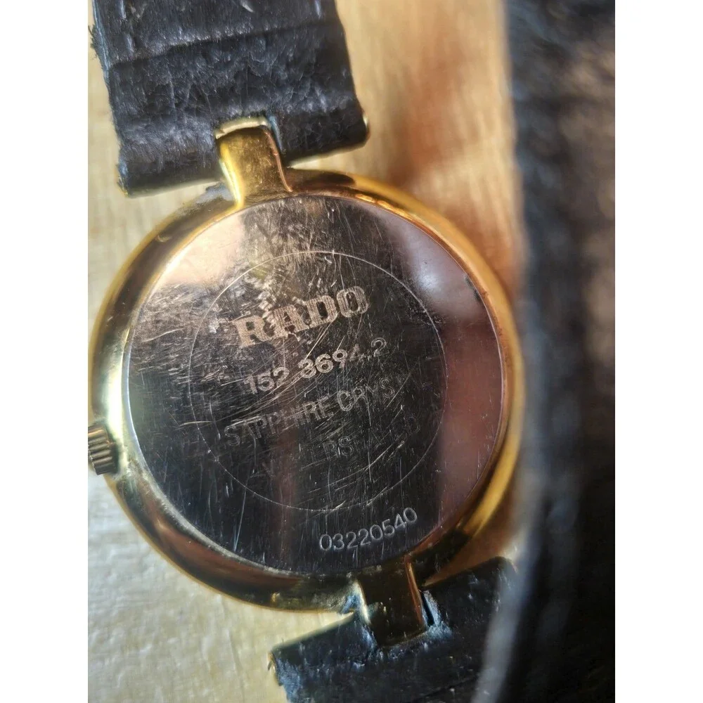 Rare RADO Florence 152.3694.2 Quartz Black Watch 32mm. New Battery Installed